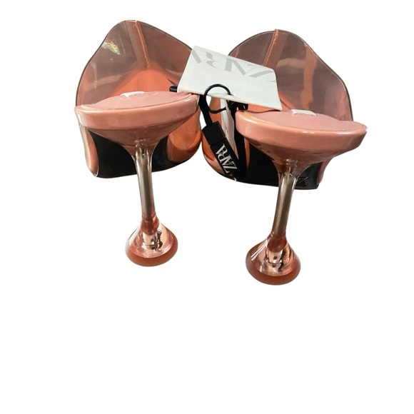 Zara Pink Mules with Transparent Design - Picture 3 of 9